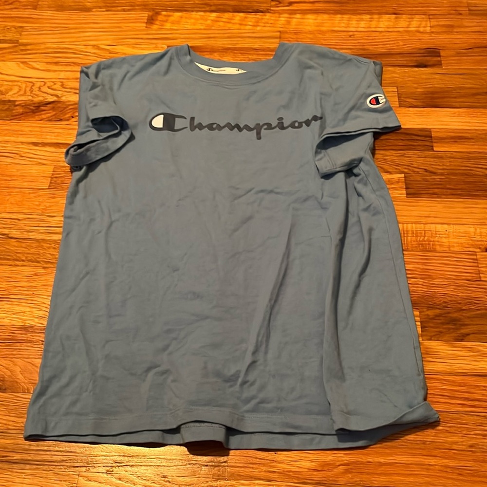 It’s a size small blue champion t-shirt